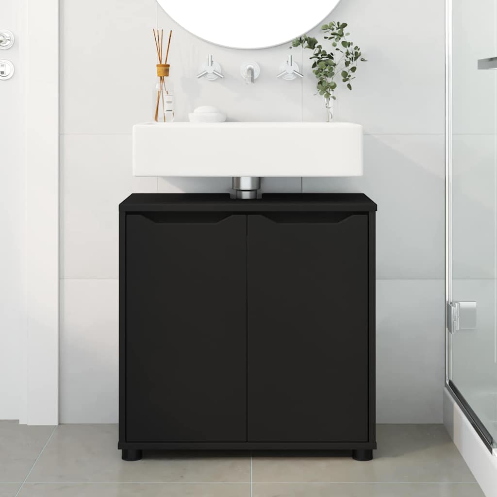 Mobile per lavabo da bagno con lo scaffale Nero 60 x 30 x 60 cm 888748