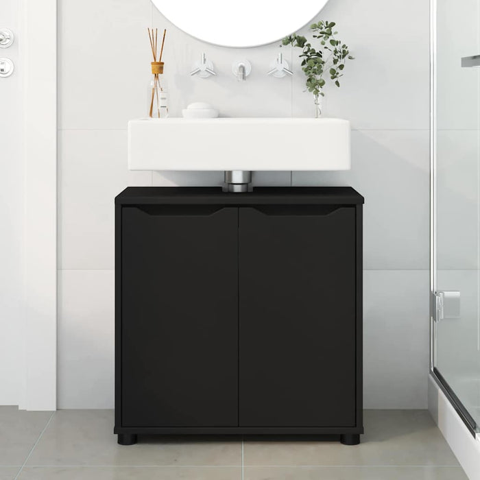 Mobile per lavabo da bagno con lo scaffale Nero 60 x 30 x 60 cm 888748