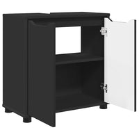 Mobile per lavabo da bagno-Armadietto da bagno con lo scaffale Nero 60 x 30 x 60 cm
