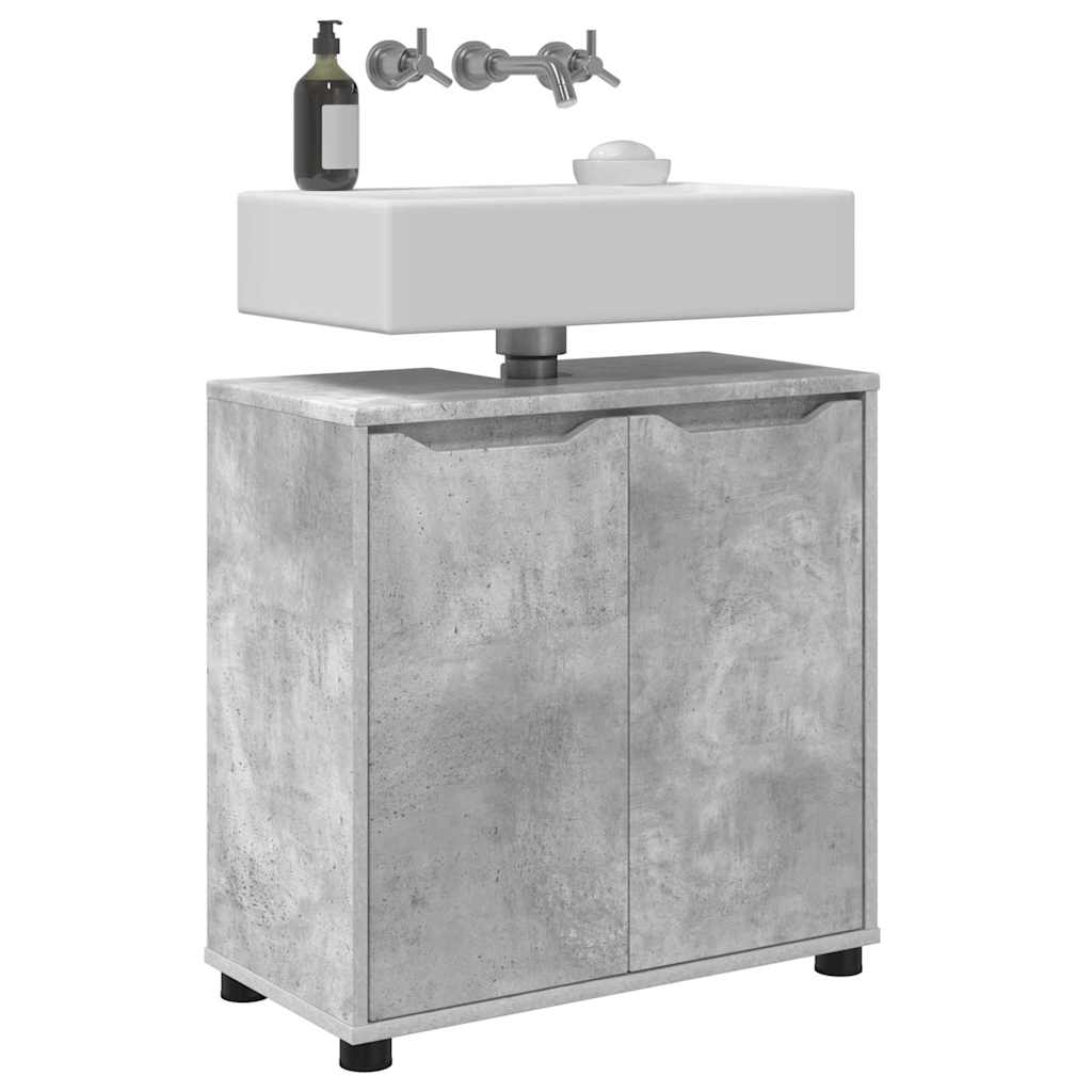 Mobile per lavabo da bagno-Armadietto da bagno Grigio cemento 60 x 30 x 60 cm