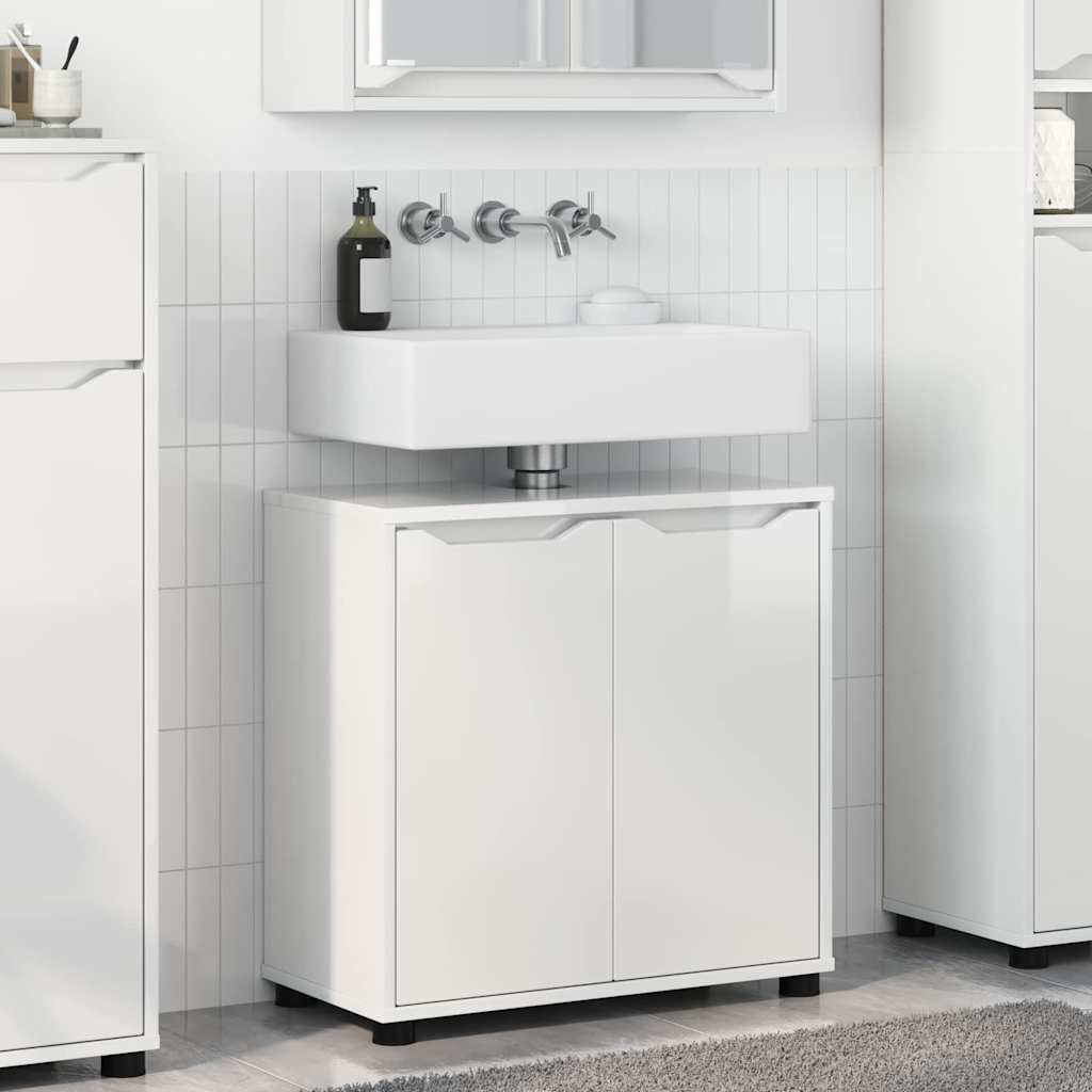 Mobile per lavabo da bagno Bianco Lucido 60 x 30 x 60 cm 888751