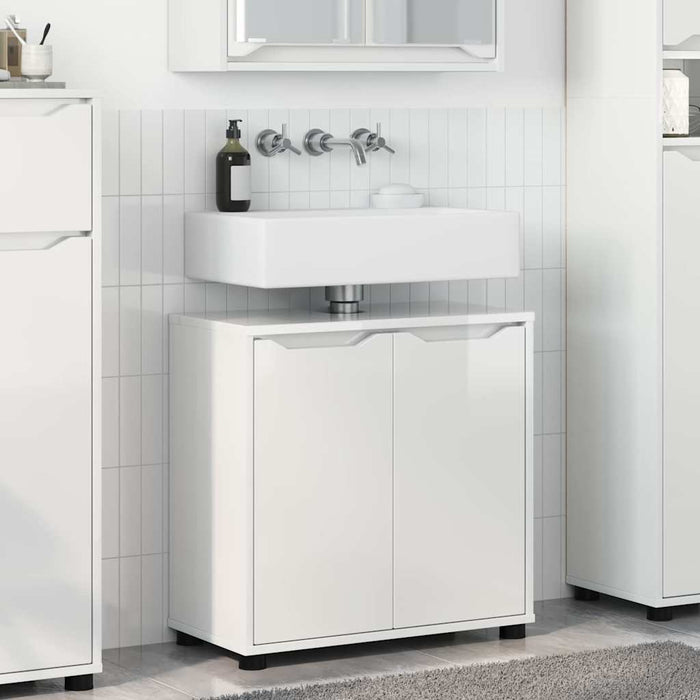 Mobile per lavabo da bagno Bianco Lucido 60 x 30 x 60 cm 888751