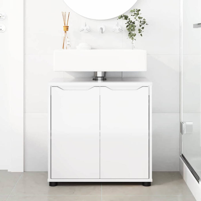 Mobile per lavabo da bagno Bianco Lucido 60 x 30 x 60 cm 888751