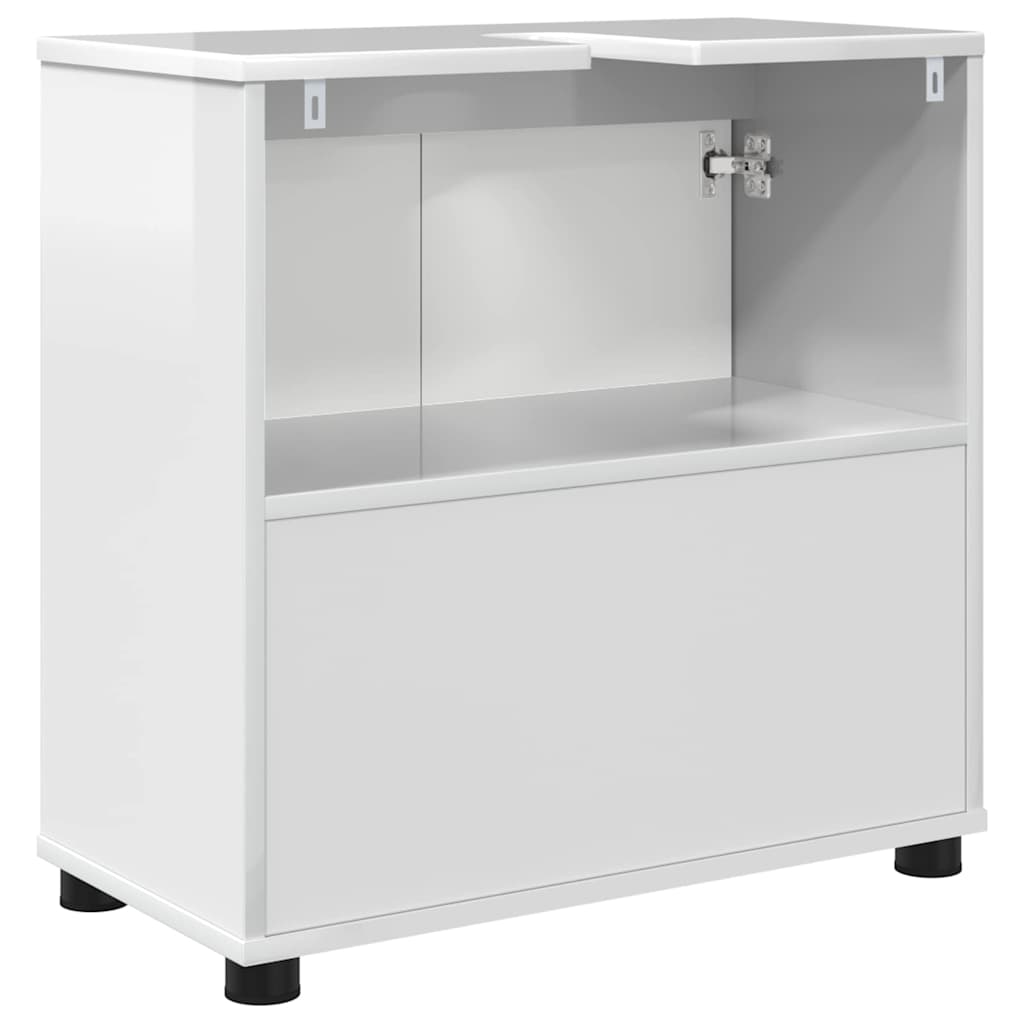 Mobile per lavabo da bagno-Armadietto da bagno Bianco Lucido 60 x 30 x 60 cm
