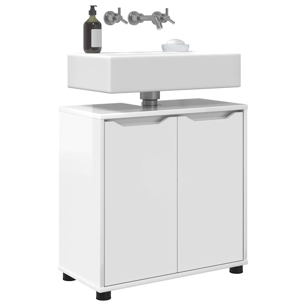 Mobile per lavabo da bagno-Armadietto da bagno Bianco Lucido 60 x 30 x 60 cm