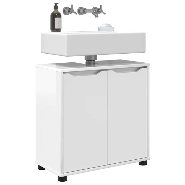 Mobile per lavabo da bagno-Armadietto da bagno Bianco Lucido 60 x 30 x 60 cm