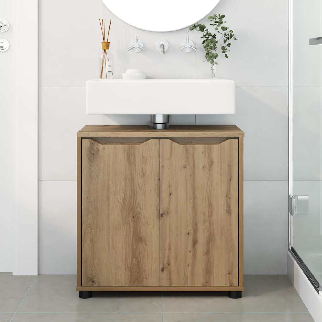 Mobile per lavabo da bagno Rovere artigianale 60 x 30 x 60 cm 888756