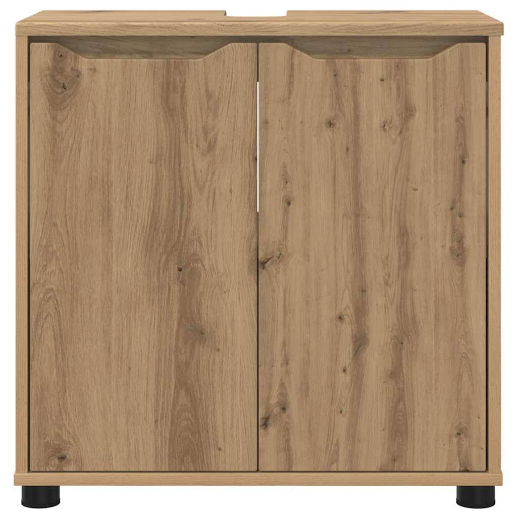 Mobile per lavabo da bagno-Armadietto da bagno Rovere artigianale 60 x 30 x 60 cm