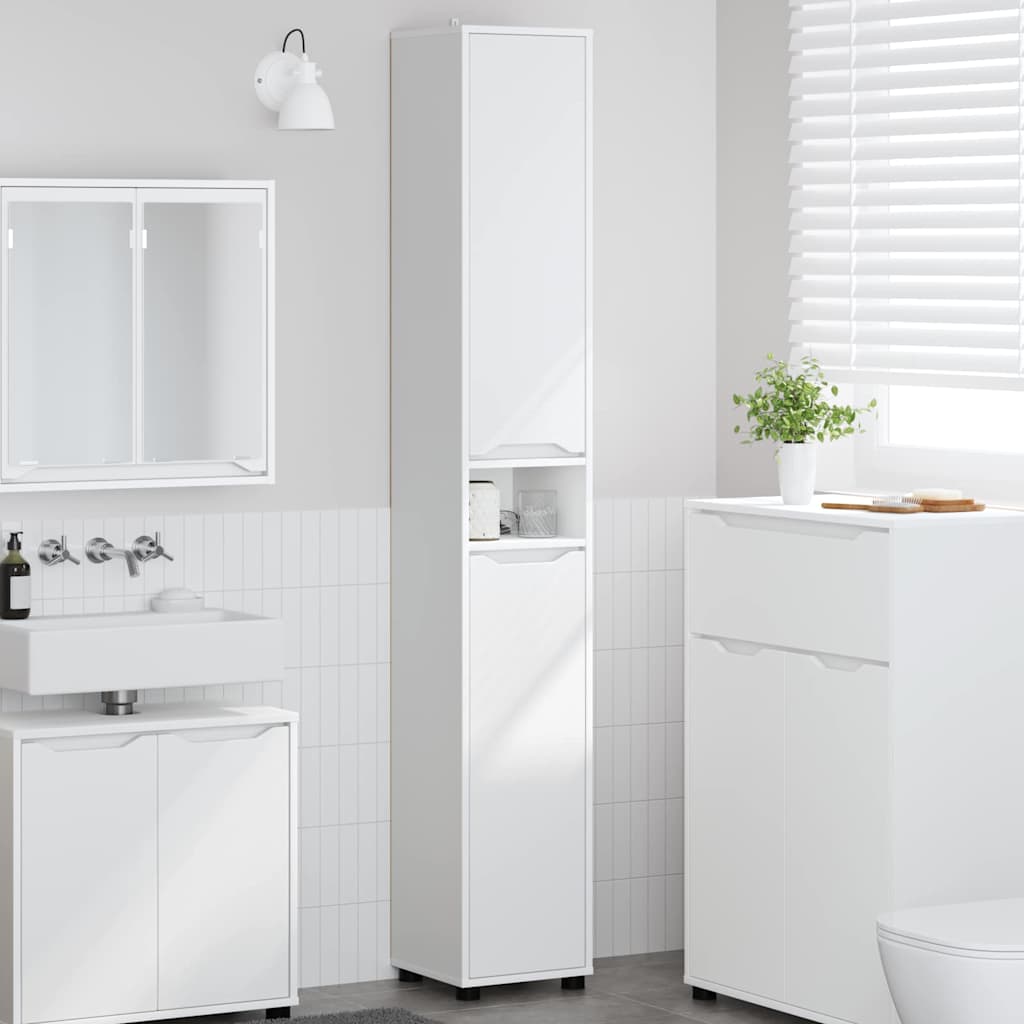 Mobile da Bagno Bianco 30,5 x 30 x 195 cm Legno multistrato 888757