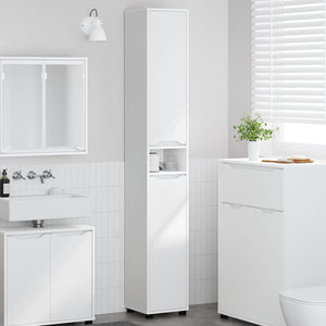 Mobile da Bagno Bianco 30,5 x 30 x 195 cm Legno multistrato 888757