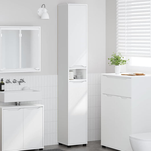 Mobile da Bagno Bianco 30,5 x 30 x 195 cm Legno multistrato 888757