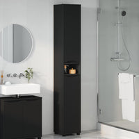 Mobile da Bagno Nero 30,5 x 30 x 195 cm Legno multistrato 888758