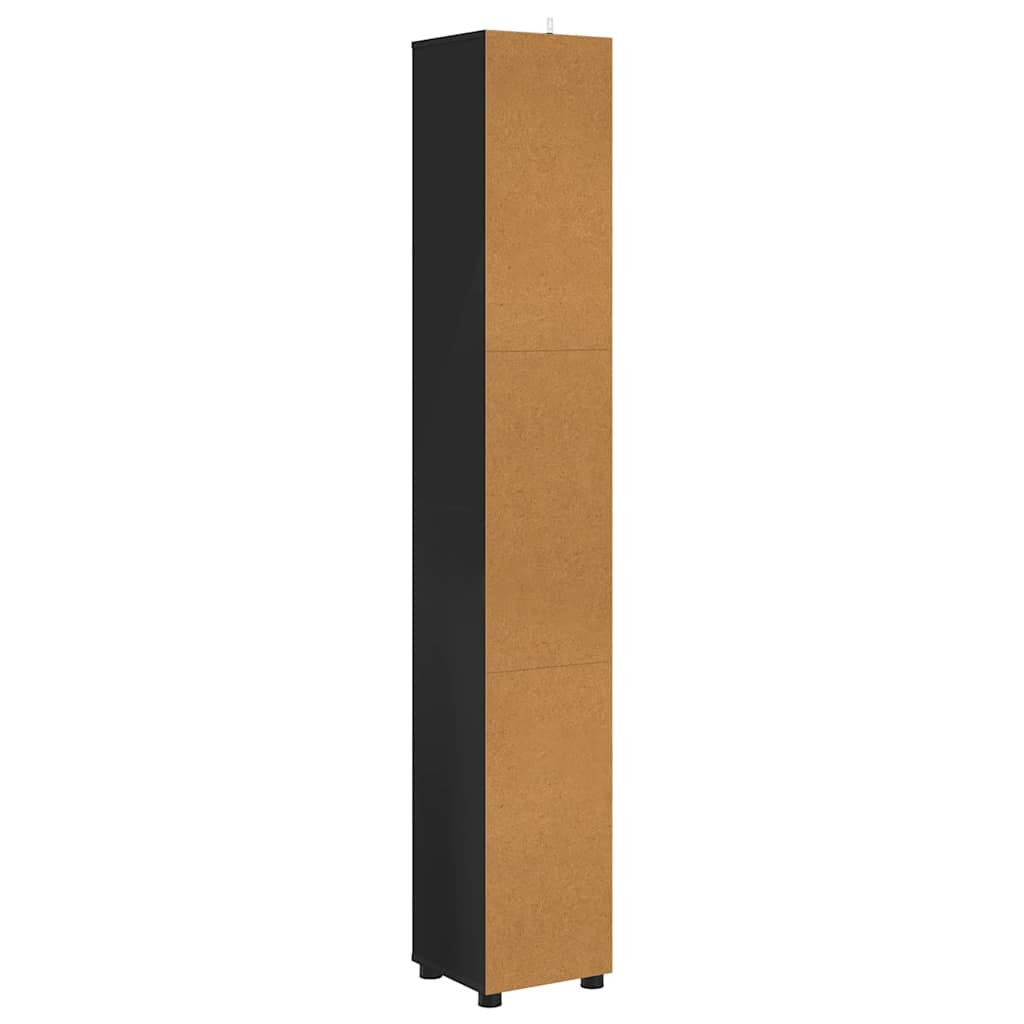 Mobile da Bagno Nero 30,5 x 30 x 195 cm Legno multistrato 888758