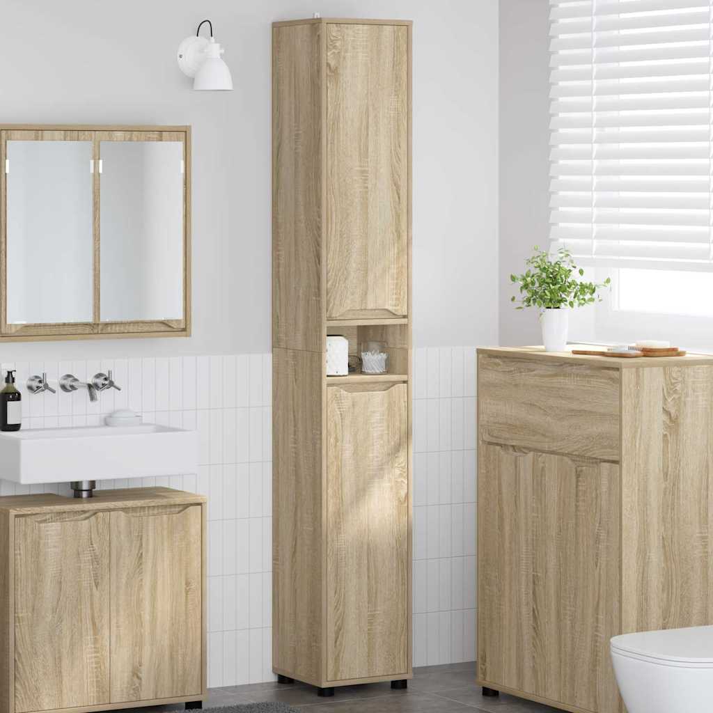 Mobile da Bagno con porta Rovere Sonoma 30,5 x 30 x 195 cm 888759