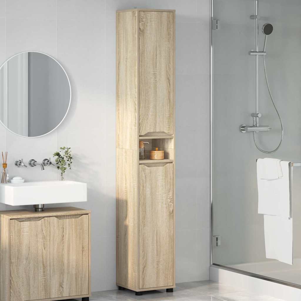 Mobile da Bagno con porta Rovere Sonoma 30,5 x 30 x 195 cm 888759