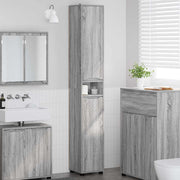 Mobile da Bagno con porta Grigio Sonoma 30,5 x 30 x 195 cm 888763