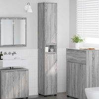 Mobile da Bagno con porta Grigio Sonoma 30,5 x 30 x 195 cm 888763