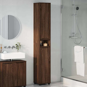 Mobile da Bagno con porta Rovere Marrone 30,5 x 30 x 195 cm 888764