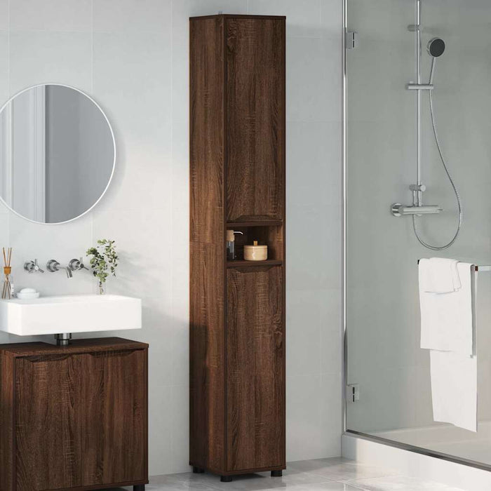 Mobile da Bagno con porta Rovere Marrone 30,5 x 30 x 195 cm 888764