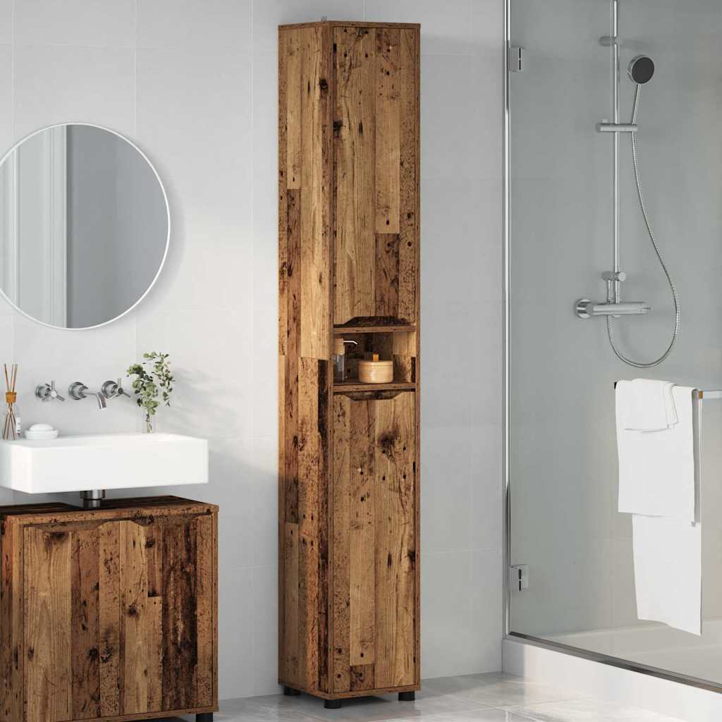 Mobile da Bagno con porta Legno vecchio 30,5 x 30 x 195 cm 888765