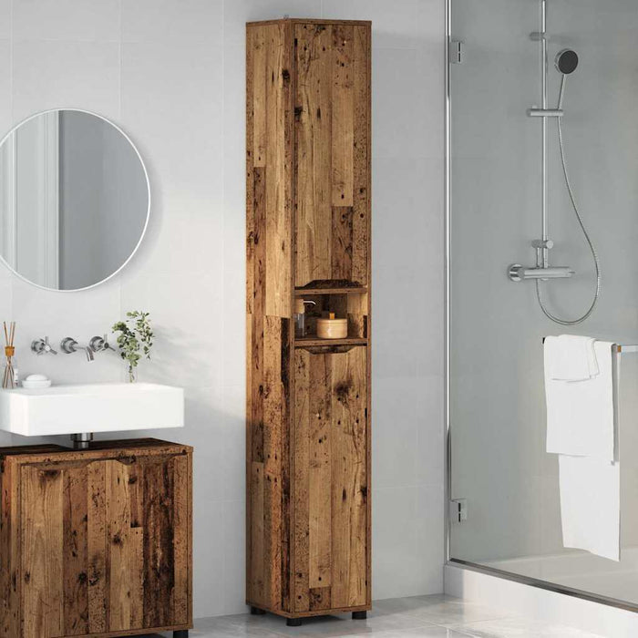Mobile da Bagno con porta Legno vecchio 30,5 x 30 x 195 cm 888765