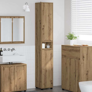 Mobile da Bagno con porta Rovere artigianale 30,5 x 30 x 195 cm 888766