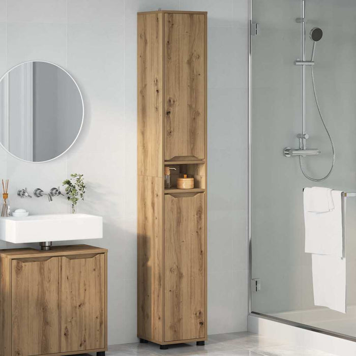 Mobile da Bagno con porta Rovere artigianale 30,5 x 30 x 195 cm 888766
