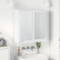 Mobiletto per specchio da bagno-Armadietto a Specchio da Bagno Bianco 60 x 20 x 60 cm