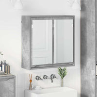 Mobiletto per specchio da bagno-Armadietto a Specchio da Bagno Grigio cemento 60 x 20 x 60 cm