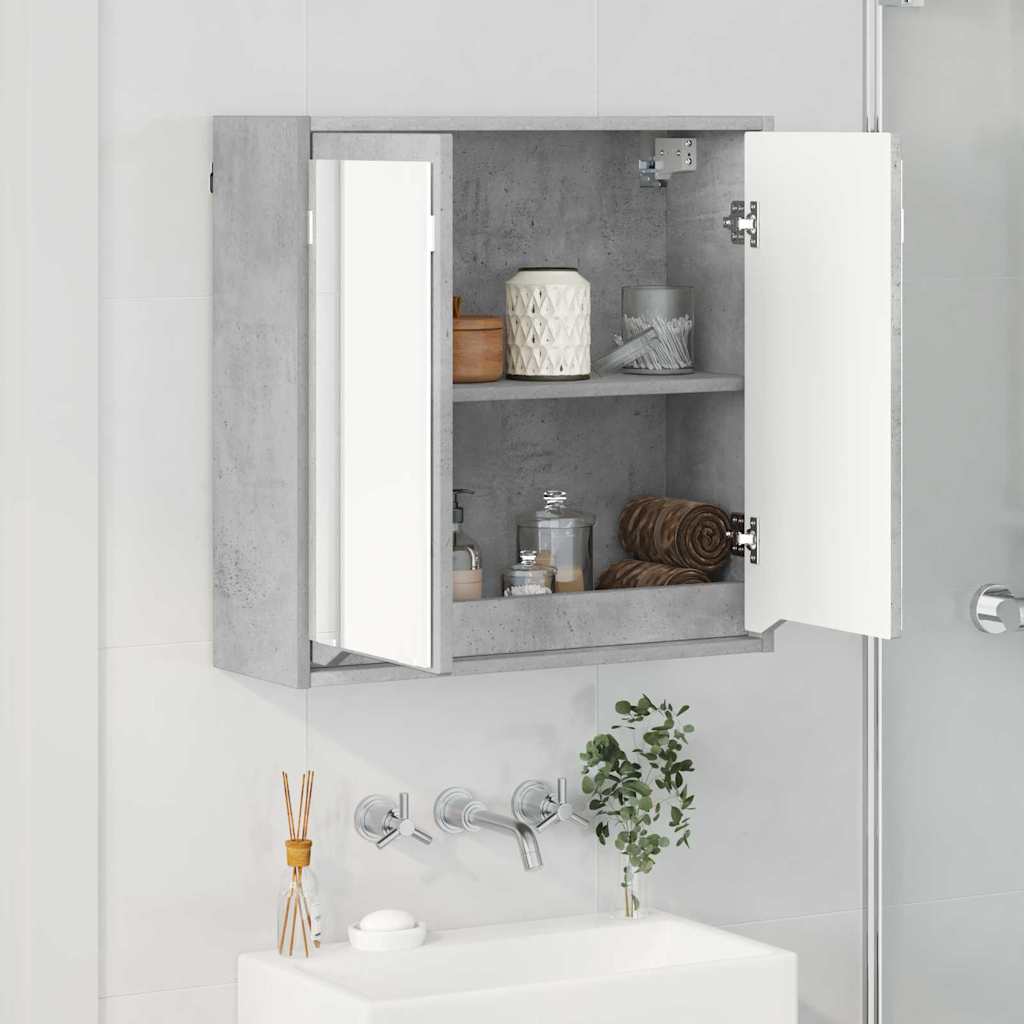 Mobiletto per specchio da bagno Grigio cemento 60 x 20 x 60 cm 888780