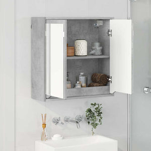 Mobiletto per specchio da bagno Grigio cemento 60 x 20 x 60 cm 888780