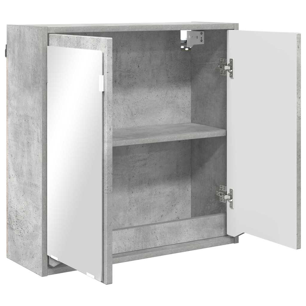 Mobiletto per specchio da bagno-Armadietto a Specchio da Bagno Grigio cemento 60 x 20 x 60 cm