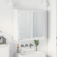 Mobiletto per specchio da bagno-Armadietto a Specchio da Bagno Bianco Lucido 60 x 20 x 60 cm