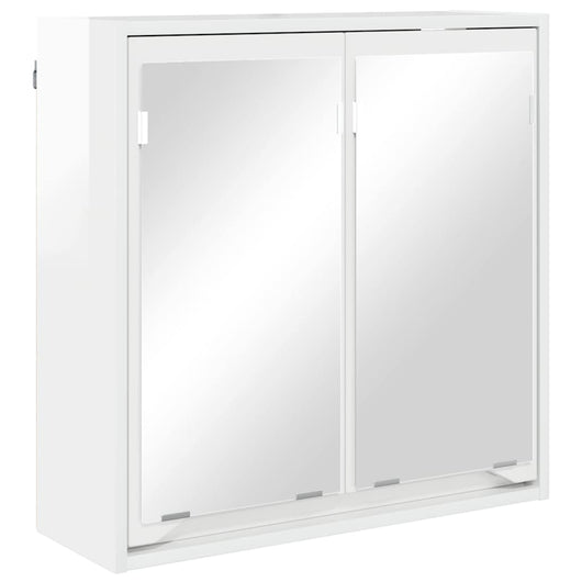 Mobiletto per specchio da bagno-Armadietto a Specchio da Bagno Bianco Lucido 60 x 20 x 60 cm