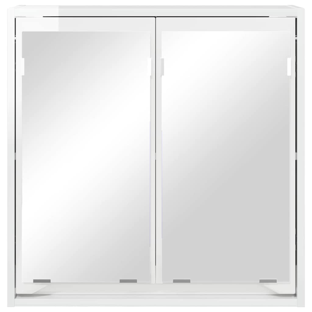 Mobiletto per specchio da bagno Bianco Lucido 60 x 20 x 60 cm 888781
