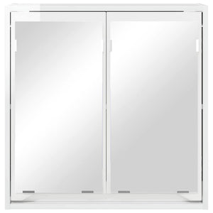 Mobiletto per specchio da bagno Bianco Lucido 60 x 20 x 60 cm 888781