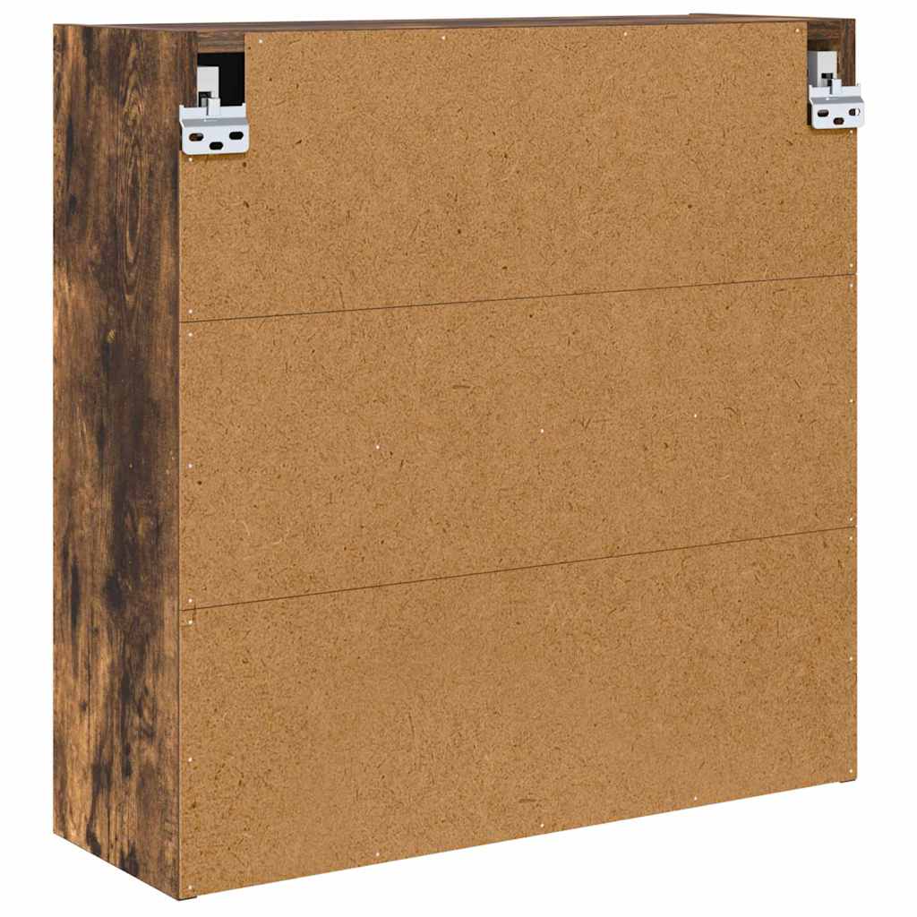 Mobiletto per specchio da bagno Rovere fumé 60 x 20 x 60 cm 888782