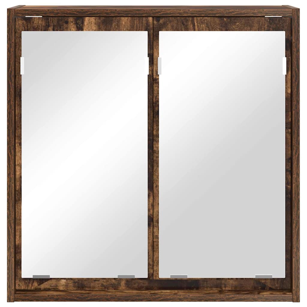 Mobiletto per specchio da bagno Rovere fumé 60 x 20 x 60 cm 888782