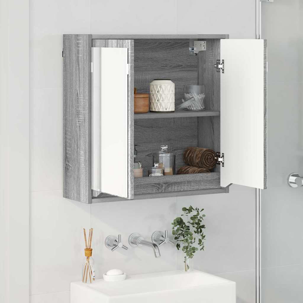 Mobiletto per specchio da bagno Grigio Sonoma 60 x 20 x 60 cm 888783