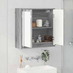 Mobiletto per specchio da bagno Grigio Sonoma 60 x 20 x 60 cm 888783