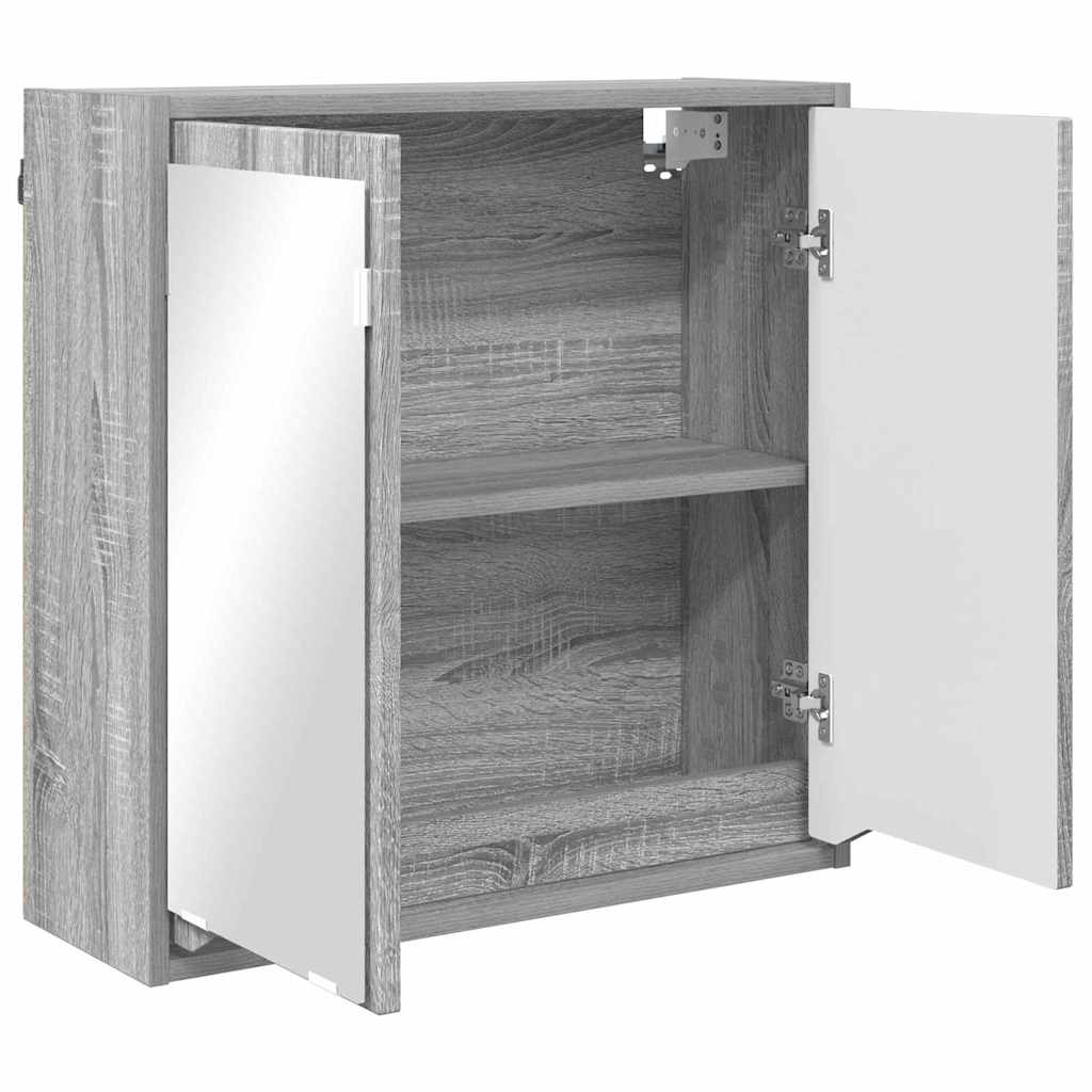 Mobiletto per specchio da bagno-Armadietto a Specchio da Bagno Grigio Sonoma 60 x 20 x 60 cm