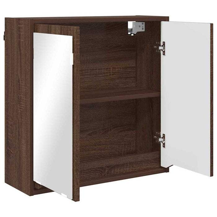 Mobiletto per specchio da bagno-Armadietto a Specchio da Bagno Rovere Marrone 60 x 20 x 60 cm