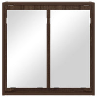 Mobiletto per specchio da bagno-Armadietto a Specchio da Bagno Rovere Marrone 60 x 20 x 60 cm