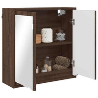 Mobiletto per specchio da bagno-Armadietto a Specchio da Bagno Rovere Marrone 60 x 20 x 60 cm