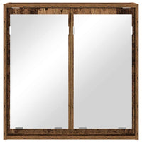 Mobiletto per specchio da bagno-Armadietto a Specchio da Bagno Legno vecchio 60 x 20 x 60 cm