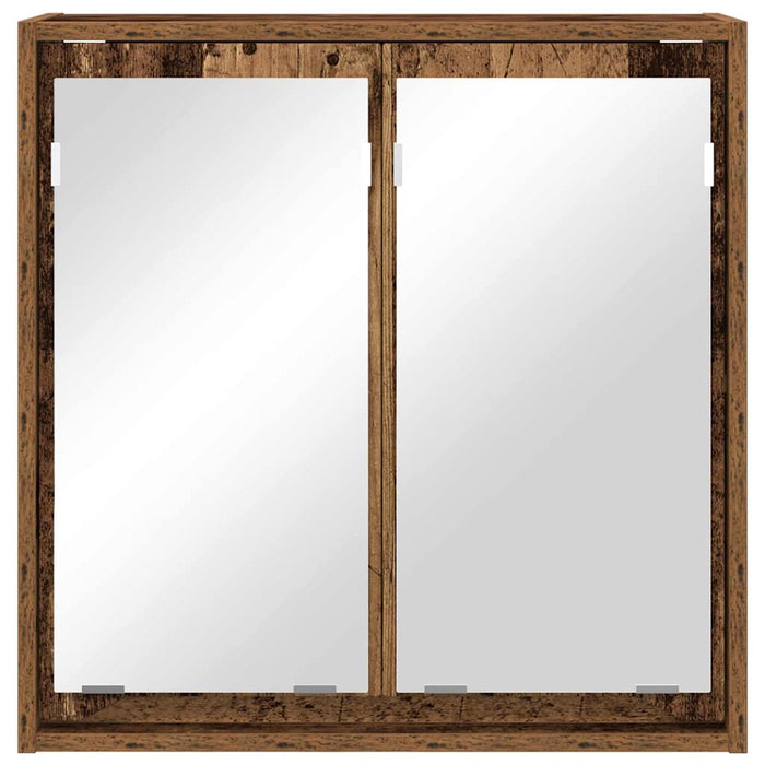 Mobiletto per specchio da bagno-Armadietto a Specchio da Bagno Legno vecchio 60 x 20 x 60 cm