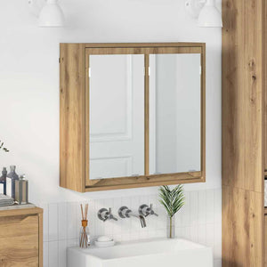 Mobiletto per specchio da bagno con porta Rovere artigianale 888786