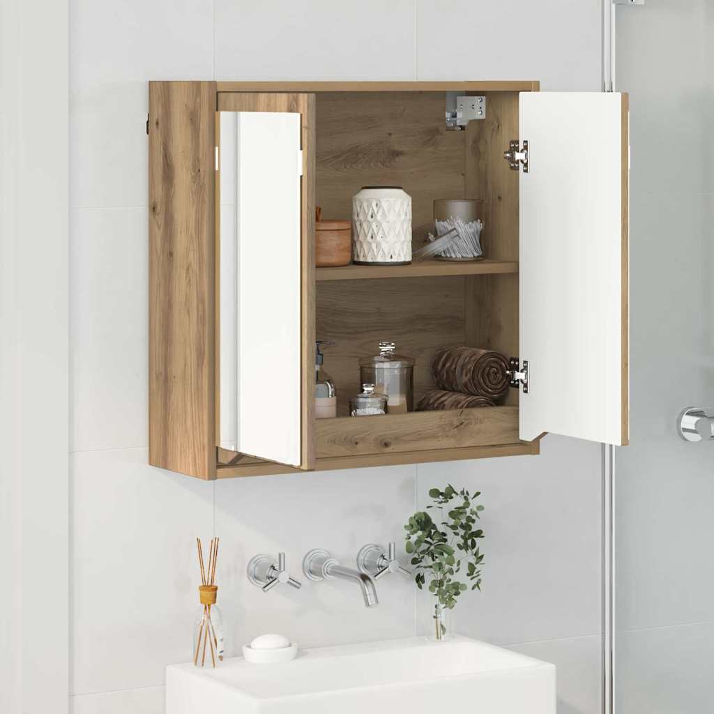 Mobiletto per specchio da bagno con porta Rovere artigianale 888786