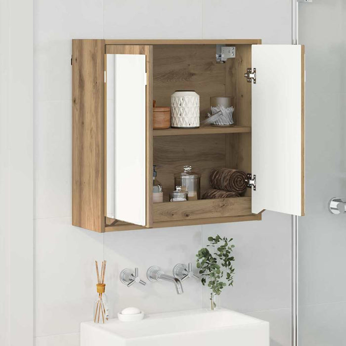 Mobiletto per specchio da bagno con porta Rovere artigianale 888786