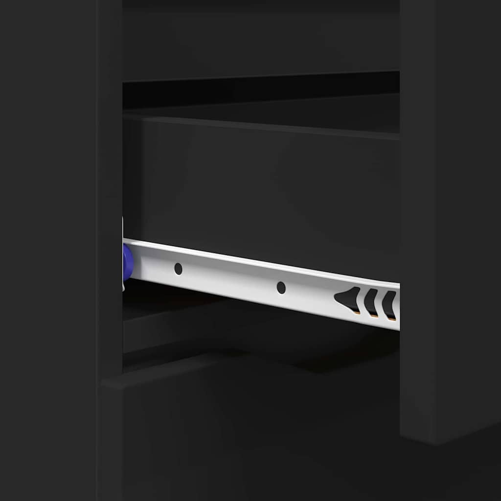 Credenza con cassetto Nero 100 x 30 x 65,6 Legno multistrato 888788